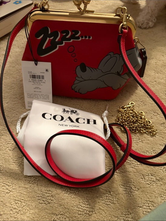 Coach Handbags - Coach Disney Pluto kisslock Crossbody Bag with Gold Hardware